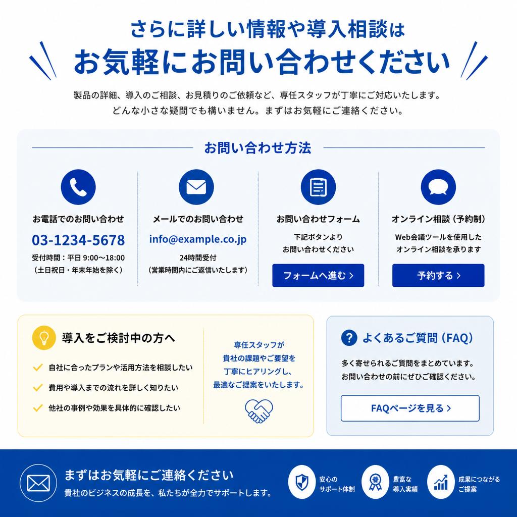 今すぐお問い合わせを！